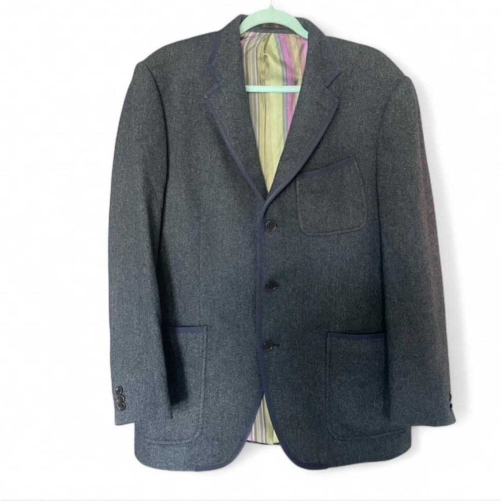 Etro Men’s Navy Blue Wool Silk Blazer Size IT 52